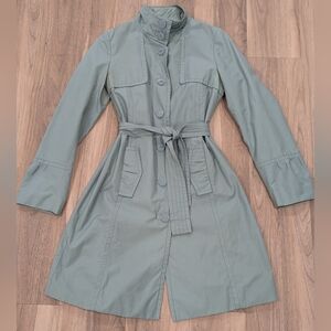Mossimo Light Blue Belted Trench Raincoat, Size S